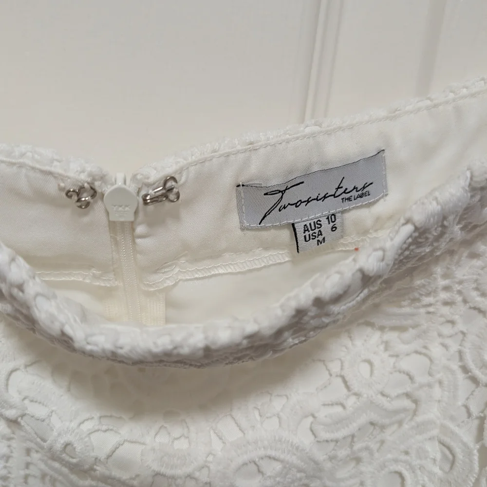 White Lace Celine Off-Shoulder Women’s Coord Set - Picture 5 of 7